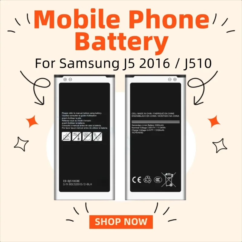 

3.85V 3100mAh EB - BJ510CBE Mobile Phone Battery for Samsung J5 2016 / J510