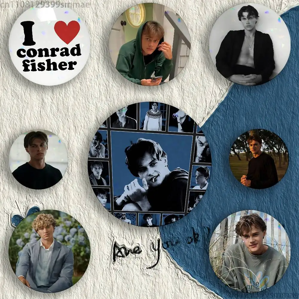 

C-Conrad Fisher 32 58mm Anime Handmade Round Brooch Exquisit Enamel Lapel Pins for Gift Clothes Hat Backpack Accessorie