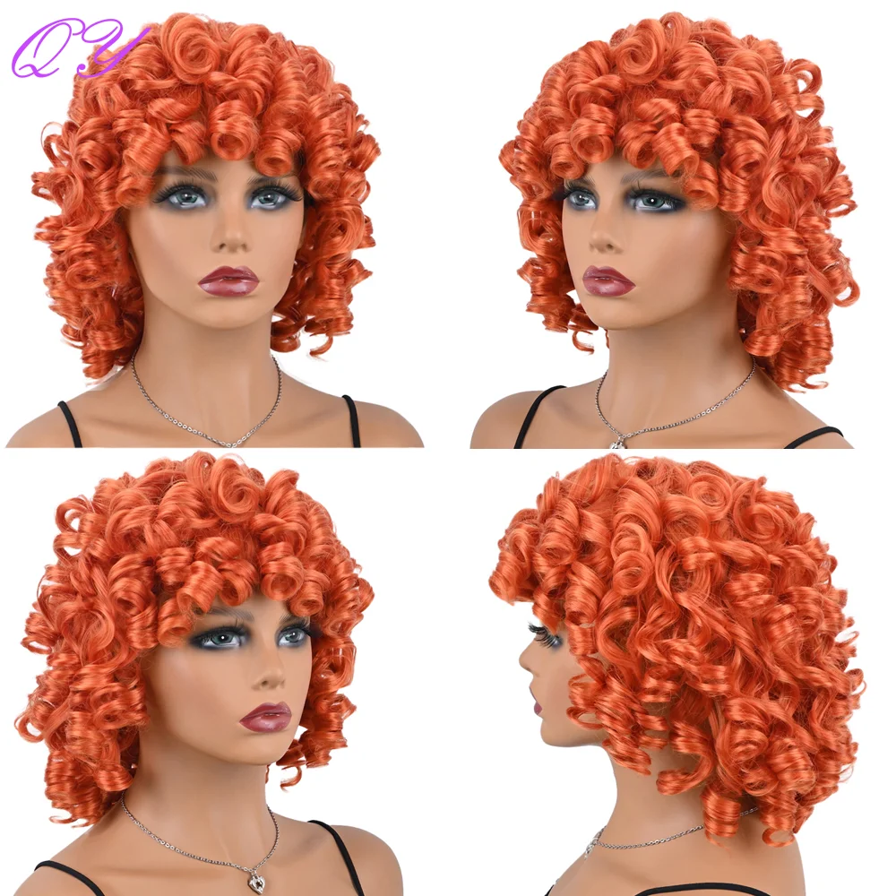 Short African Curly Synthetic Women's Wig Black Color Natural Wave Wig For Black Women Party Or Daily Wear Soft Ladies Hair