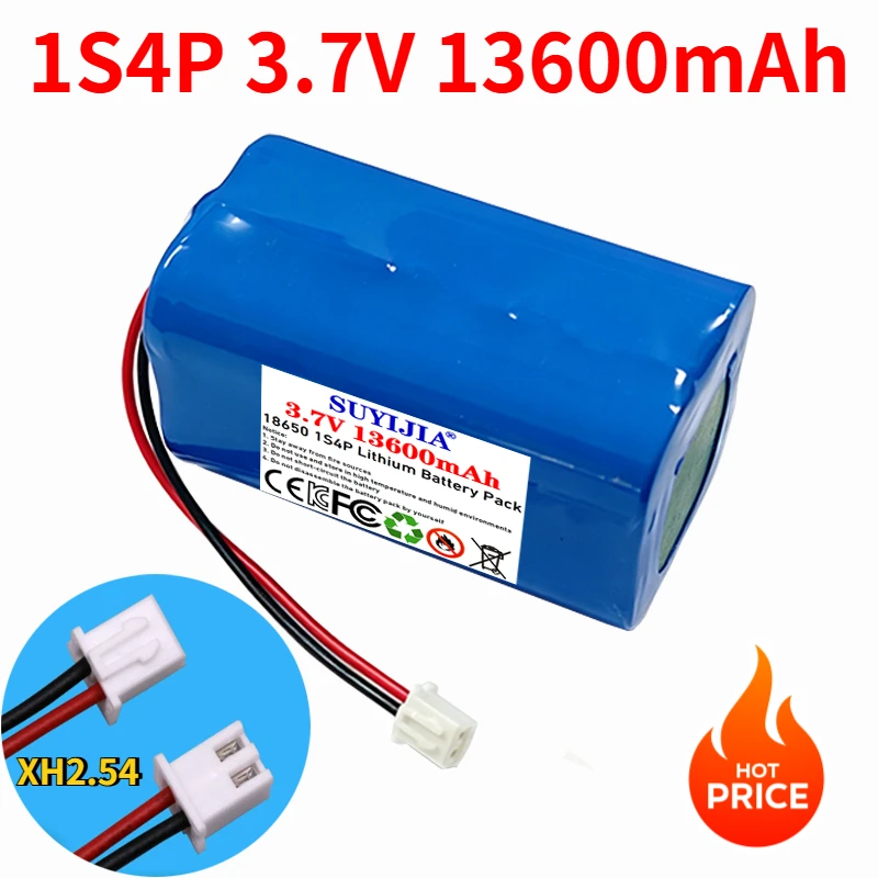 1S4P 3.7V 13600mah 18650 rechargeable lithium battery pack LED light bluetooth speaker fishing 4.2V emergency DIY battery