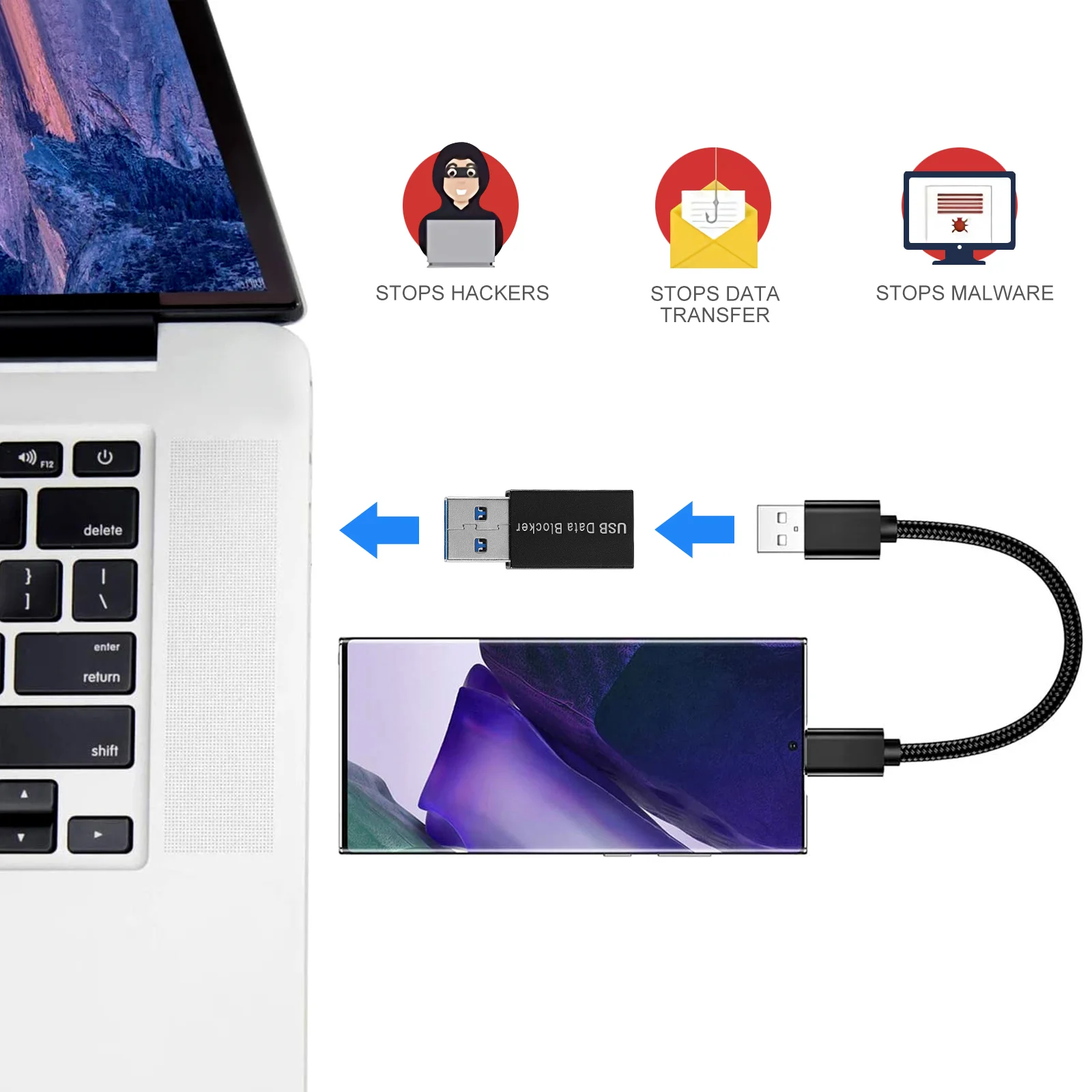 USB 3.0 Adapter Data Blocker jacking Female connector Fast Charge Adapter Data Blocker Prevent Data Theft Data Security Tools - Image 5