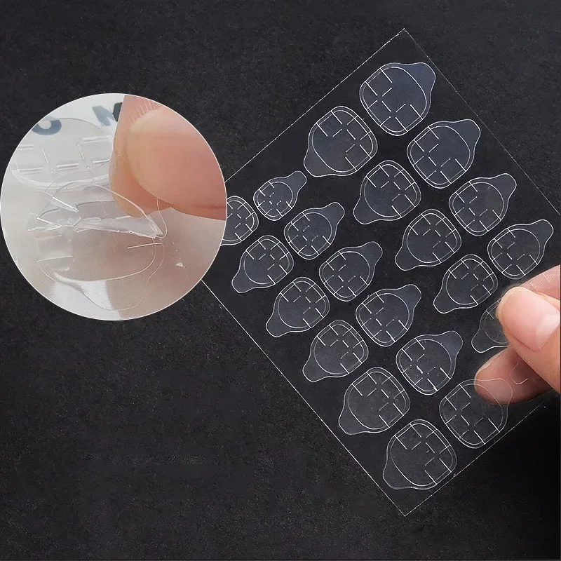 60/120 قطعة مسمار هلام الغراء مزدوجة الوجهين أظافر صناعية الفن لاصق لاصق الغراء ملصق الأظافر الصحافة وهمية على الأظافر نصائح 1-10 ورقة