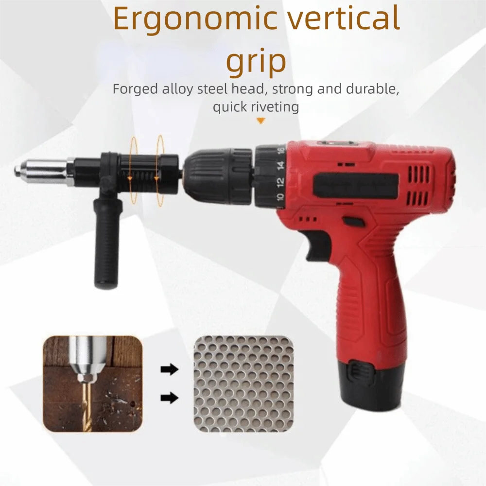

Professional Grade Electric Rivet Nut Electric Powered Drill Adapter Riveting Machine Insert Nut Tool Cordless Design