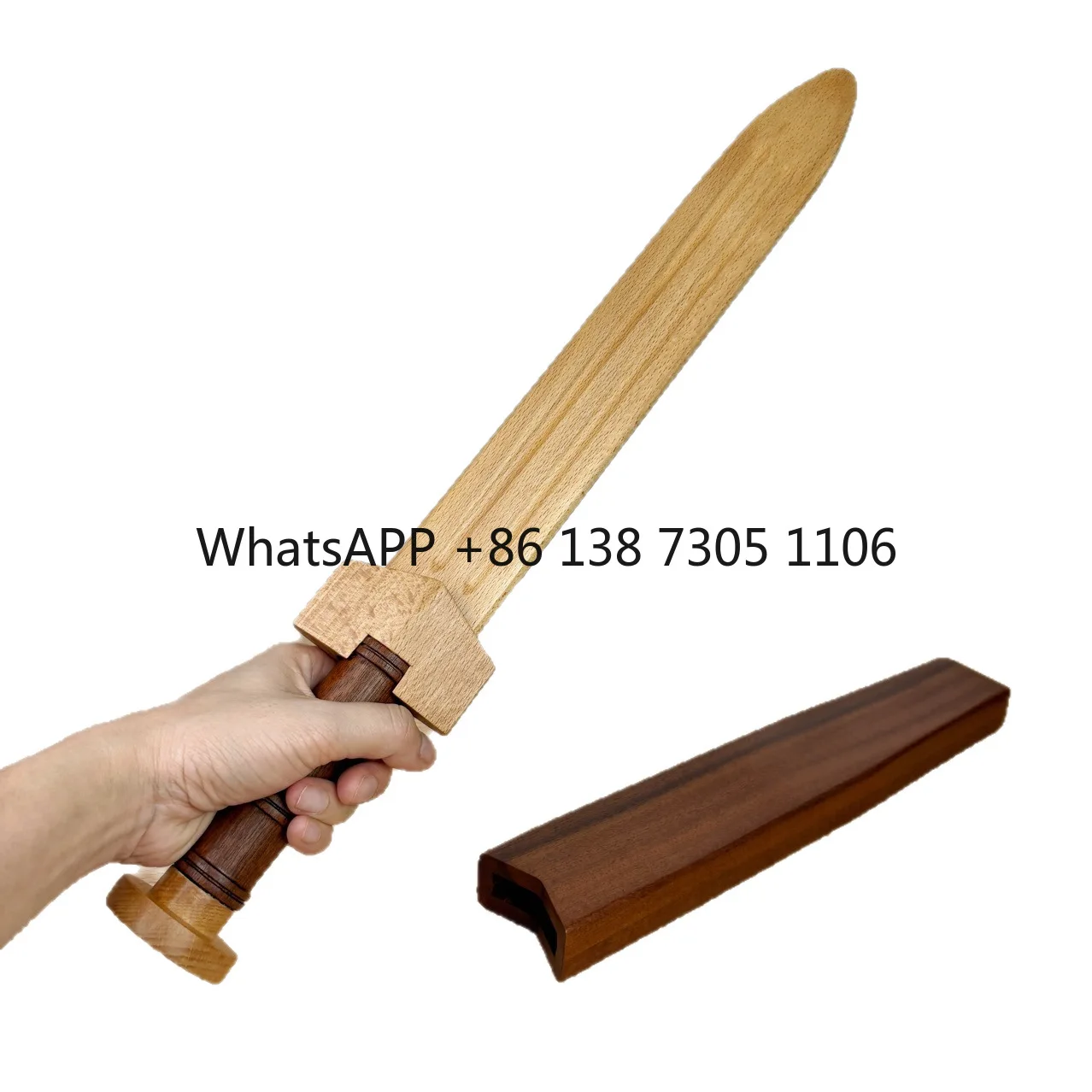 Solid wood sword ornament adult toy exhibition hall living room props practice performance holiday gifts one-handed sword