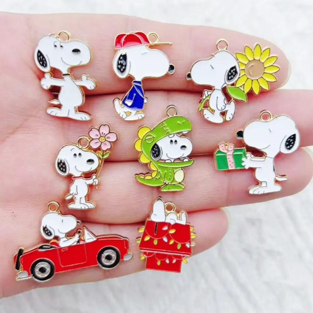 

10pcs cartoon cute snoopy metal Charm Jewelry Making Earring Necklace Bracelet Pendant Phone DIY Accessories