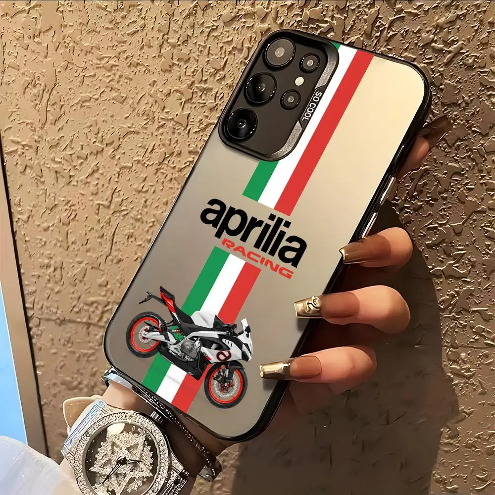 Motorcycle A-Aprilia Phone Case for Samsung Galaxy S26 S25 S24 S23 S22 S21 S20 Note20 Plus Ultra Colorful Silver Cover view 2
