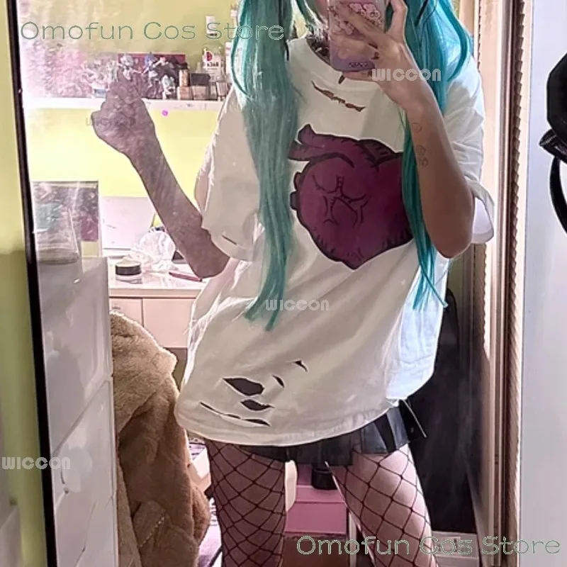 ديفا فتاة حزينة الجنس نفس النمط قميص PJSK Mikku تأثيري حلي شعر مستعار Yandere الزي فتاة امرأة تنورة Mikuo المشجعين لعب الأدوار الزي الرسمي