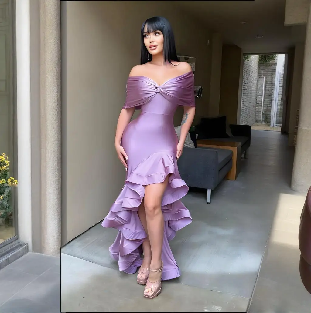 

Sexy Mermaid Prom Dresses Off the Shoulder robe de soiree Ruffles formal dresses evening gown occasion dresses for women