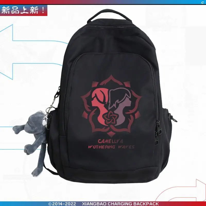 Mingchao Game Character Tsubaki Merchandise Collaboration For Boys And Girls Students Teenagers Double Shoulder Backpack Travel