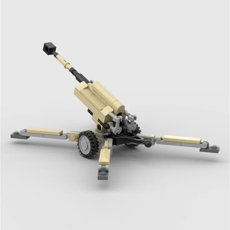 Modified M198 Howitzer Model MOC Building Bricks War Equipment Modular Technology Gifts Holiday Assemble Children Toys Suit