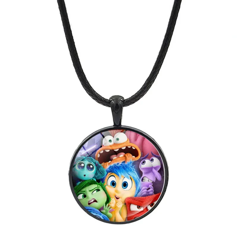 New Disney Cartoon Inside Out 2 Movie Peripheral Necklace Anime Figures Anger Disgust Sadness Pendant Necklaces for Friend Gifts