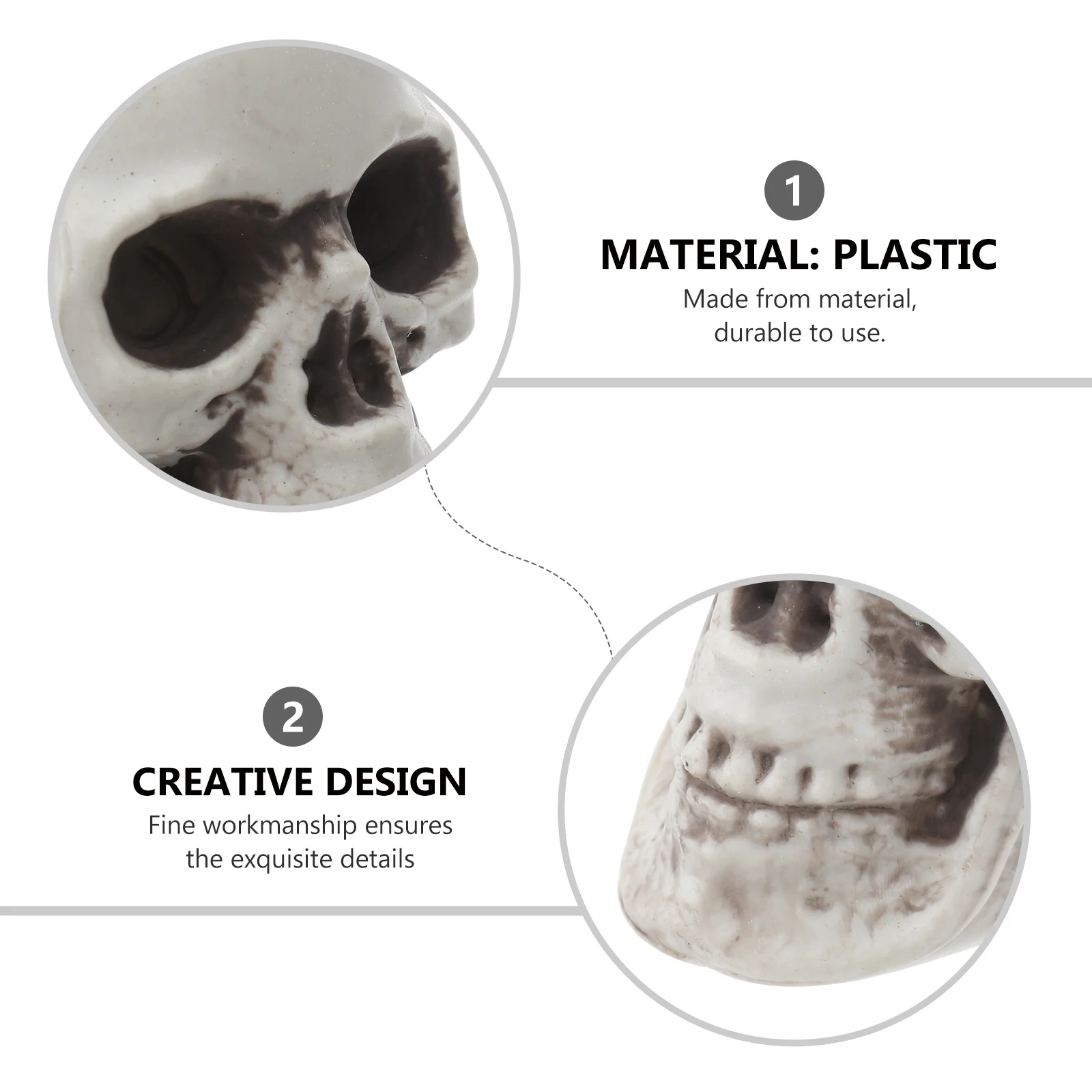 

6pcs Skull Head Props Realistic Plastic Mini Horror Jaw For Halloween Decoration Party Ornament Mantel Table Shelf