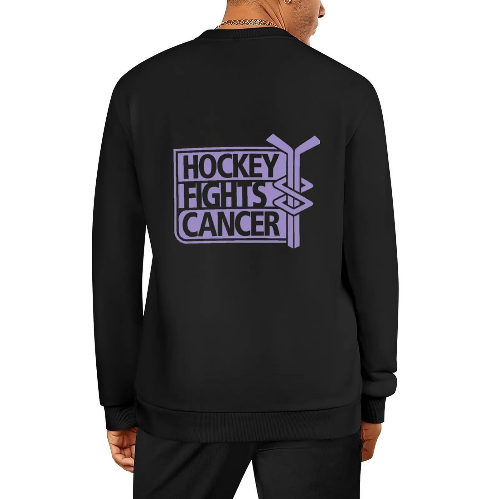 

Hockey Fights Cancer - Breast Cancer Awareness - Puck Cancer - Print Pattern Hockey is back Hockey Illustration Pullover