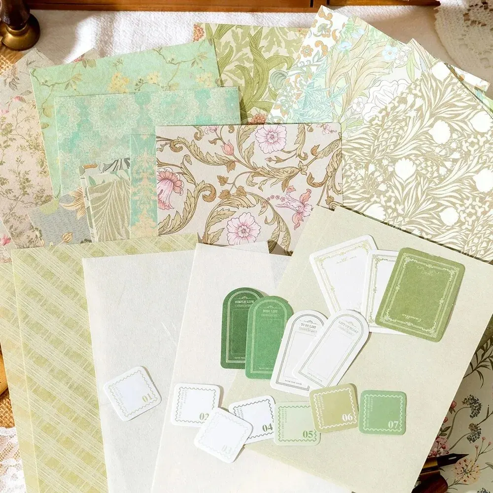 6Style 40 teile/paket Retro Material Pack Aufkleber Sammelalbum Salz Floral Handbuch DIY Basis Dekoration Collage