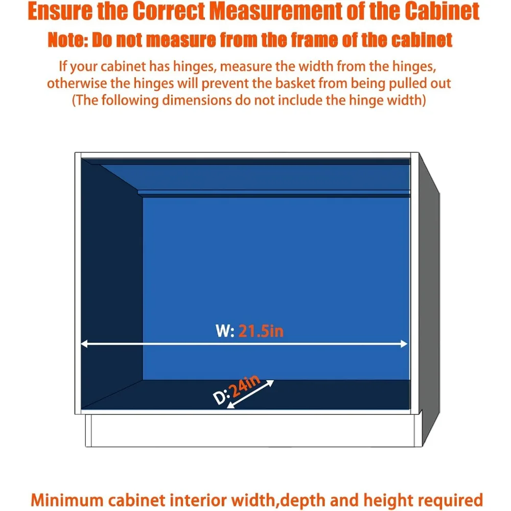 منظم خزانة قابل للسحب - 20 عريض × 21 عميقًا، أرفف منزلق، يناسب فتحة خزانة 21.5، حل تخزين المطبخ #4