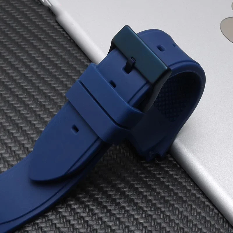 Rubber Watchband 22mm Blue Color Silicone Rubber Bracelet for Guess W0247G3 W0040G3 W0040G7 Watches Band Brand Sport Watch Strap