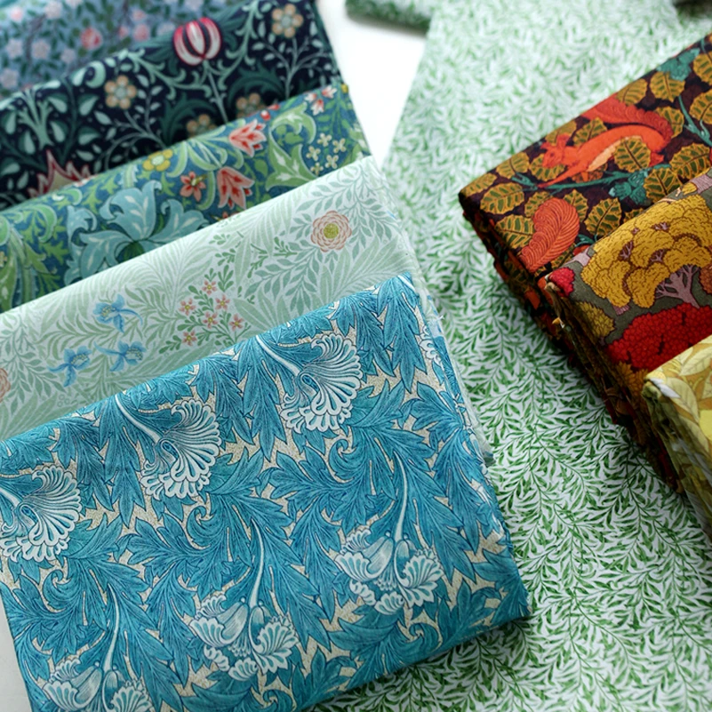 Morris Fabric Ethnic Cotton Sewing Patchwork Accessories Vintage Home Decor Textile Per Meter