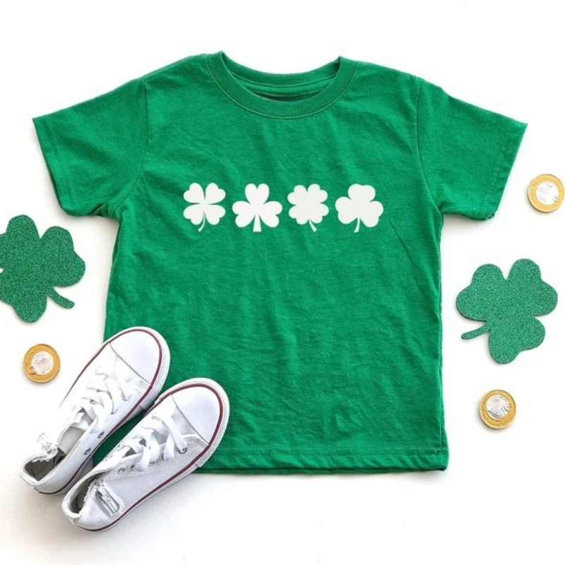 St Patricks Irish Kids Shirt Shamrock Boy Saint Toddler 100 Cotton Tee Patricks Mommy and Me Toddler Soft Children's T-shirt
