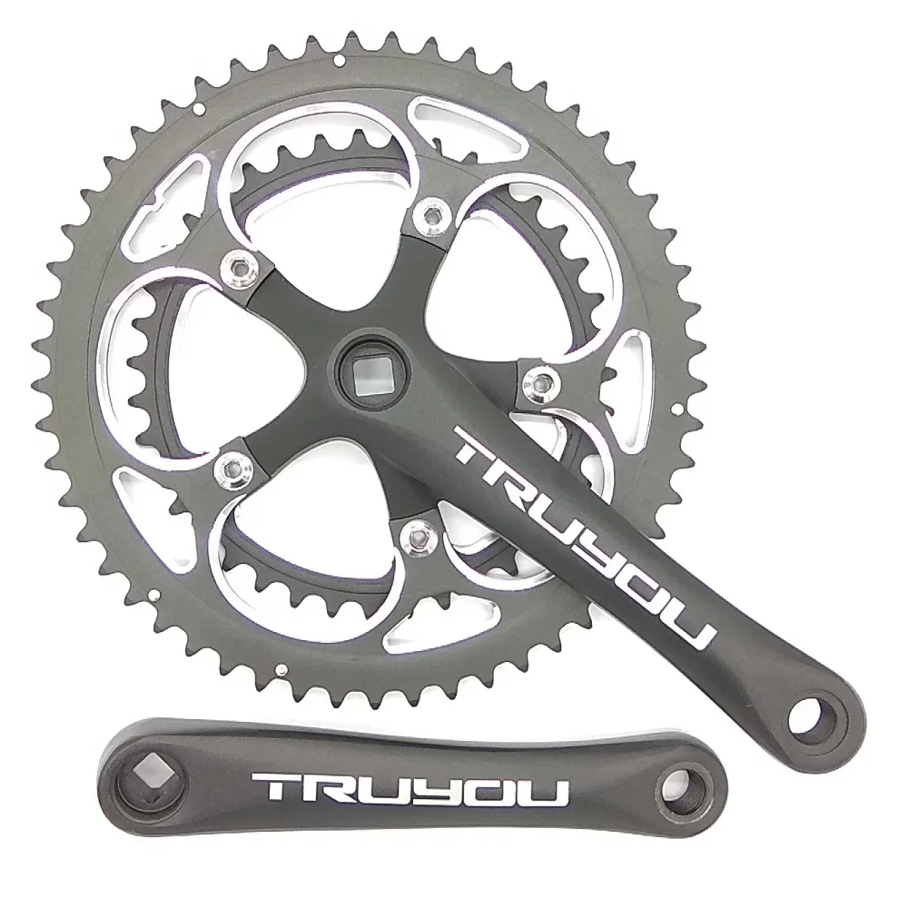 

Road Bicycle Crankset 110 BCD 53/39T Chainwheel 3/32 Folding Bike Chainrings Double Disc Crank 170mm Black