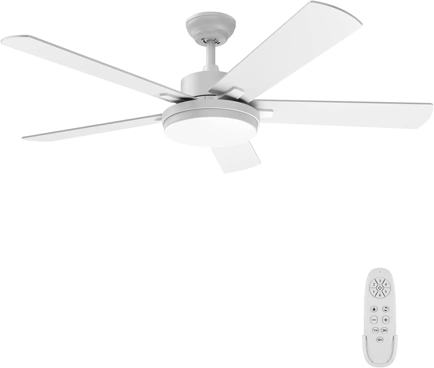 

Ceiling Fan with Light and Remote Control, White, Adjustable Color Temperature