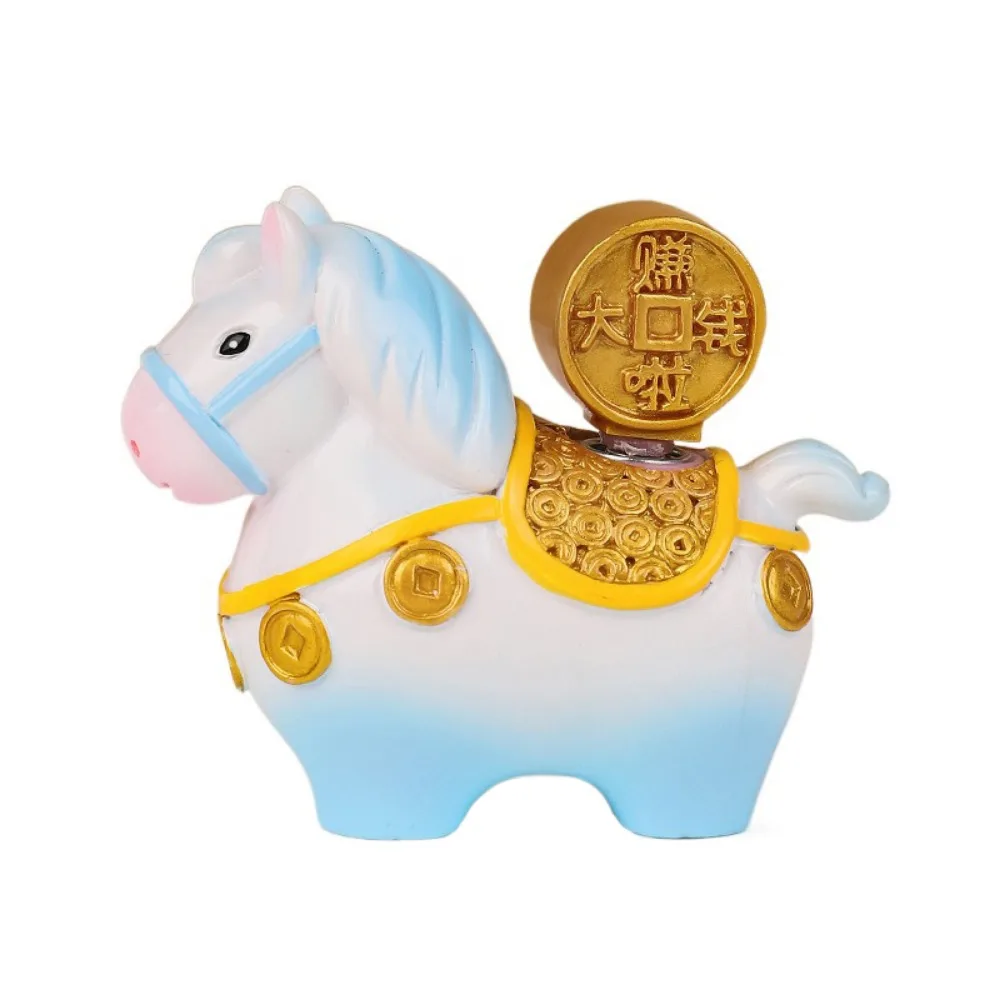 

Kawaii Zodiac Horse Ornaments Rotatable Year of The Horse Resin Cartoon Horse Statue Horse Mascot DIY Craft