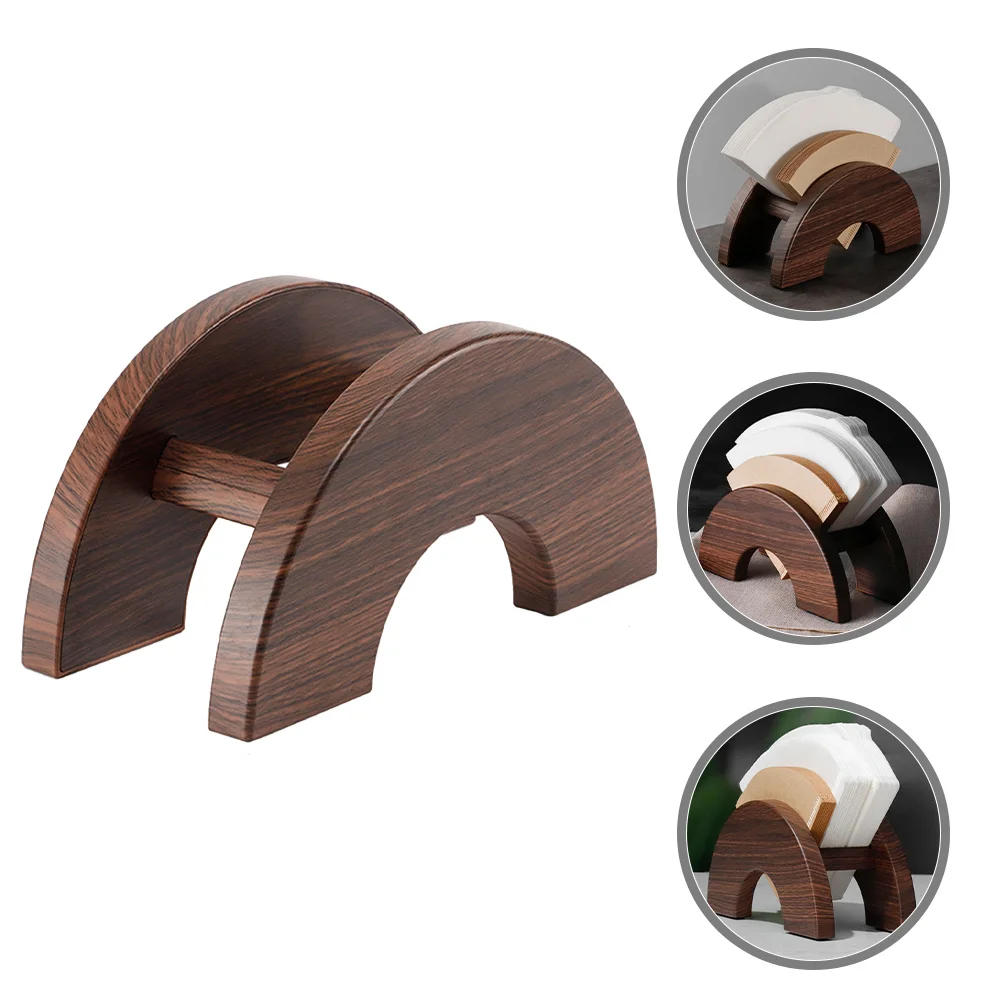 حامل ورق فلتر القهوة البلاستيكي، حامل تخزين الحبوب الخشبية، حامل مرشح القهوة بسعة كبيرة، منظم سطح الطاولة #3