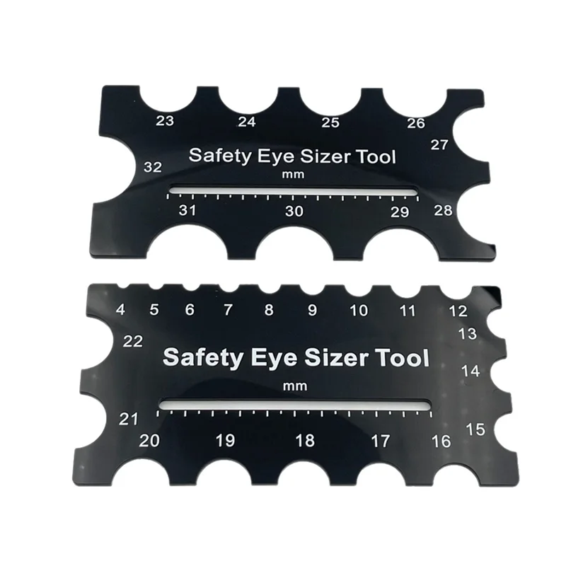 

A74E-Eyes Sizer Tool 4-32Mm Diameter Measuring Ruler Crochet Tool For DIY Craft Plush Bear Eye Installation Making Kit