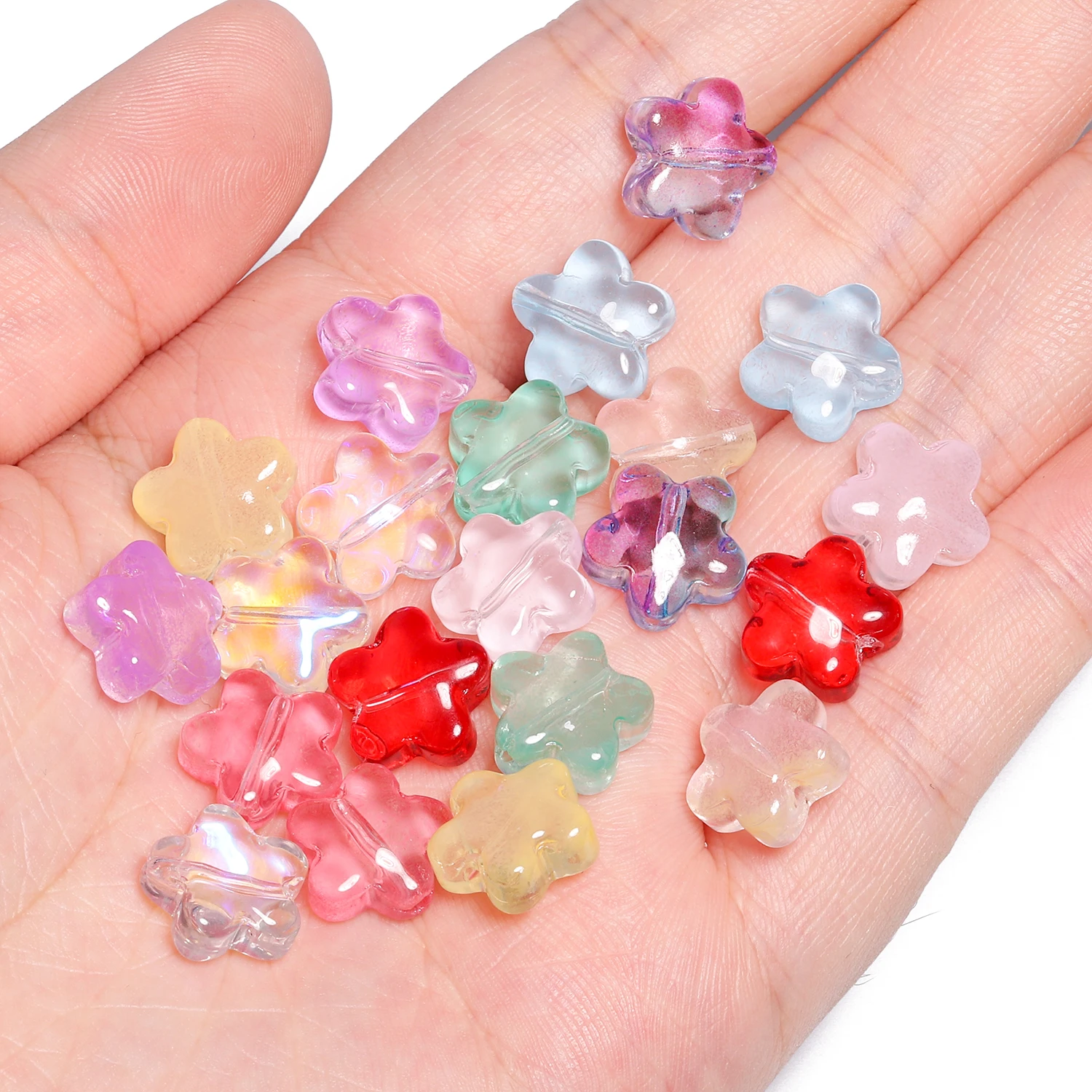 20pcs Five-pointed Star Colorful Lampwork Czech Beads Loose Glass Beads for Jewelry Making DIY Necklace Accessories 11.5mm