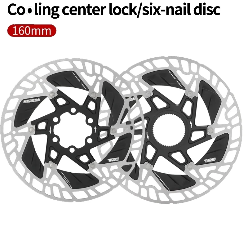 

MEROCA 160mm Floating Ice-Tech Disc Brake Rotor – (6-Bolt & CL) Heat Dissipation for MTB/Road Bikes Cycling Braking System