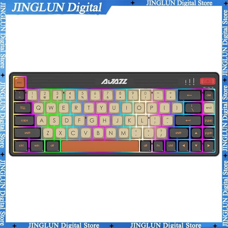 

Ajazz K690t Mechanical Keyboard Bluetooth 5.0 Wireless 2.4g Wired Triple Mode Keyboard Hot Swap Box Axis 68 Keys Gaming Office K