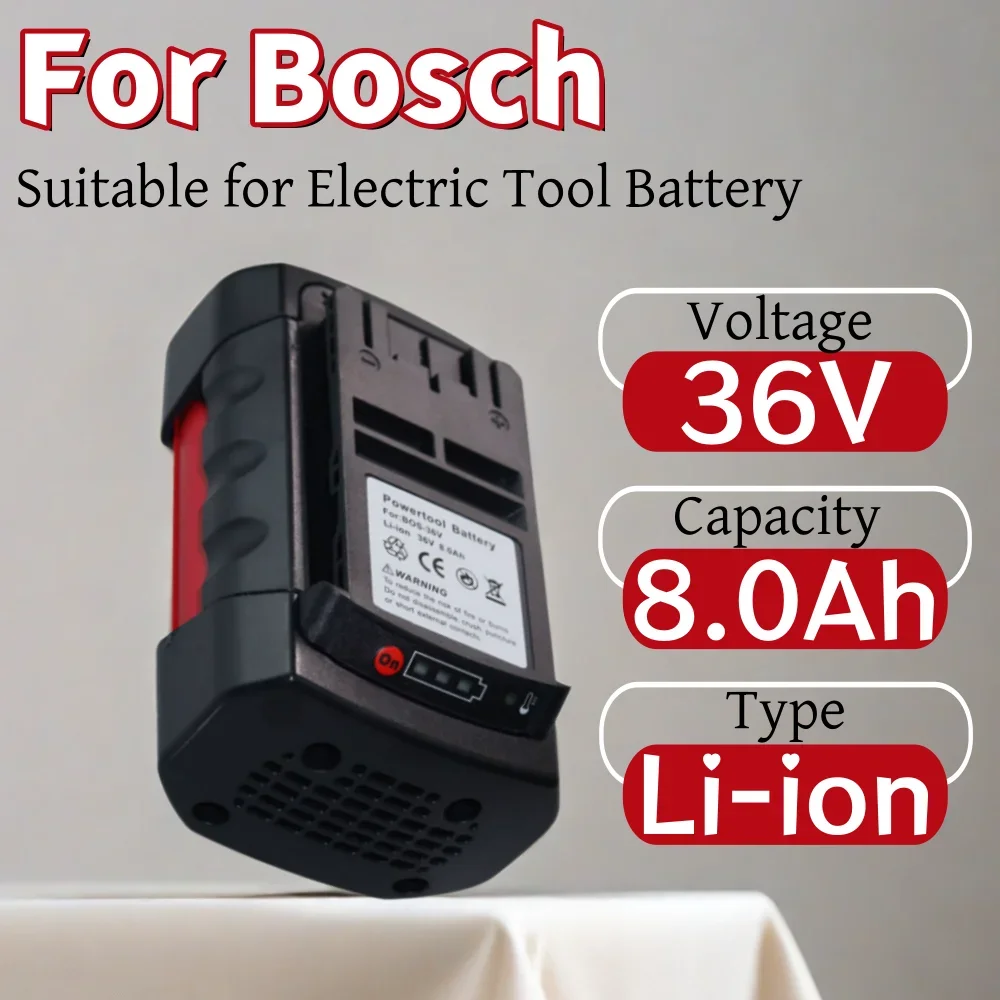 100% New 36V 8000mAh High-capacity Lithium-Ion Battery For Bosch Replacement BAT810 BAT836 BAT840 GBH3 Power Tool Battery