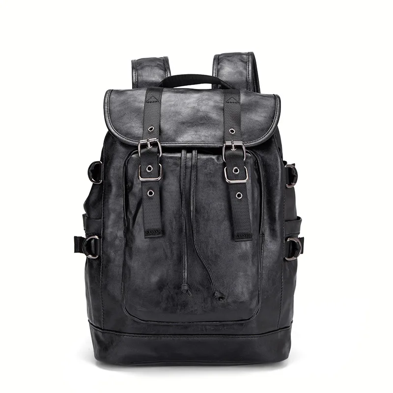 Fashion Large Capacity Men Backpack Outdoor Travel Backpack Trendy Leather Student School Bag Casual Male Laptop Backpack