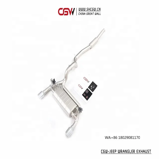 

Настраиваемые высокопроизводительные насадки на глушитель с пультом ДУ для Jeep Wrangler JL 2.0T 2019 года (двойной или одинарный выхлоп)