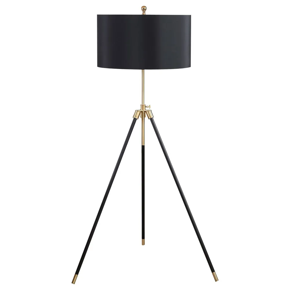 

Black and Gold Tripod Drum Shade Floor Lamp