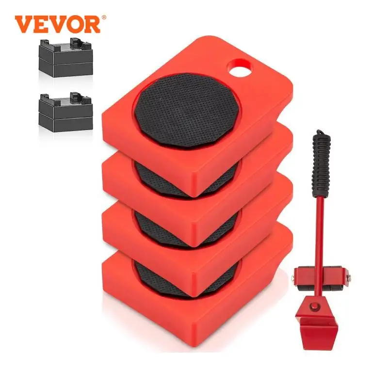 VEVOR 4pcs 250Lbs Furniture Mover Sliders Labor-Saving Heavy Duty Lifter Moving  with Wheel Bar Hand Transport Tool Remover Kit