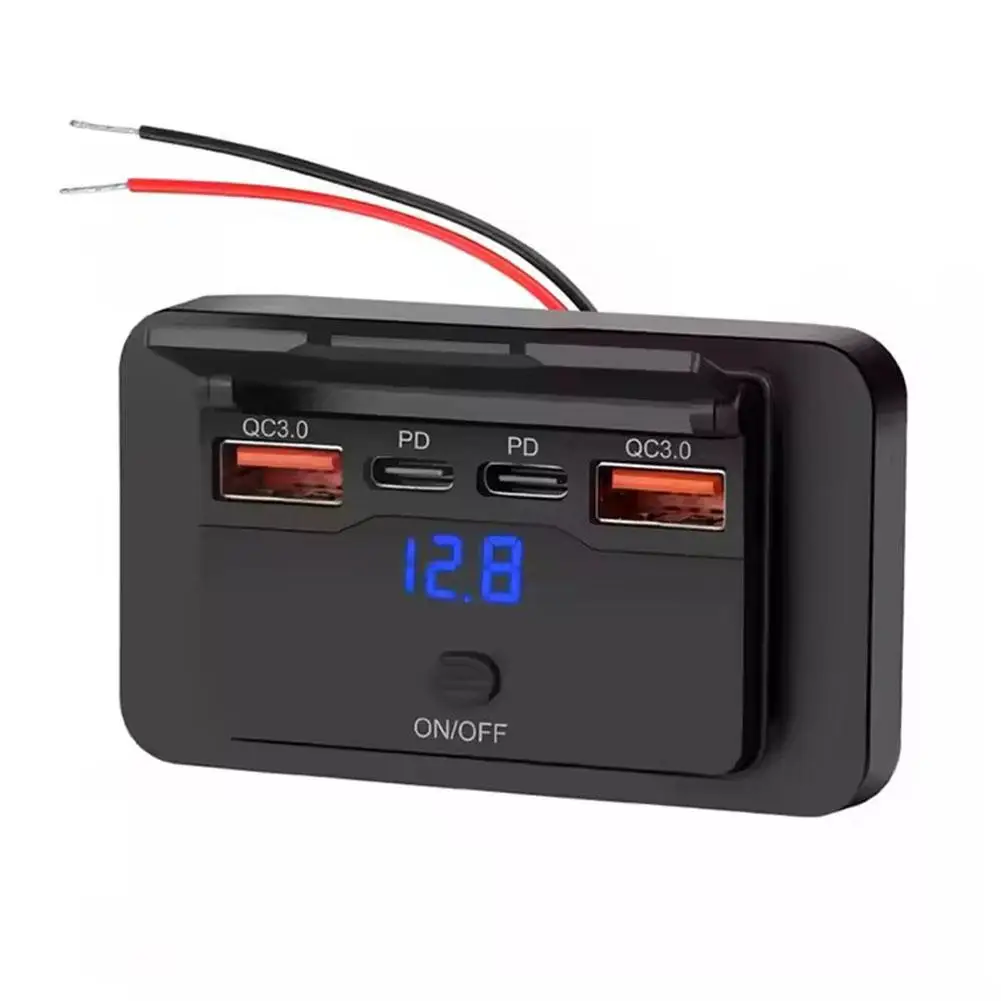 

PD QC3.0 Автомобильное зарядное устройство, розетка 12 В/24 В, 2,1 А, USB-разветвитель для зарядки, адаптер питания для мотоцикла, кемпера, грузовика, квадроцикла, лодки Ca Y3W8