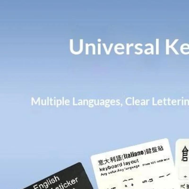 Easy to Clean Laptop Keyboard Stickers English German French Spanish Alphabet Layout for Universal PC Devices
