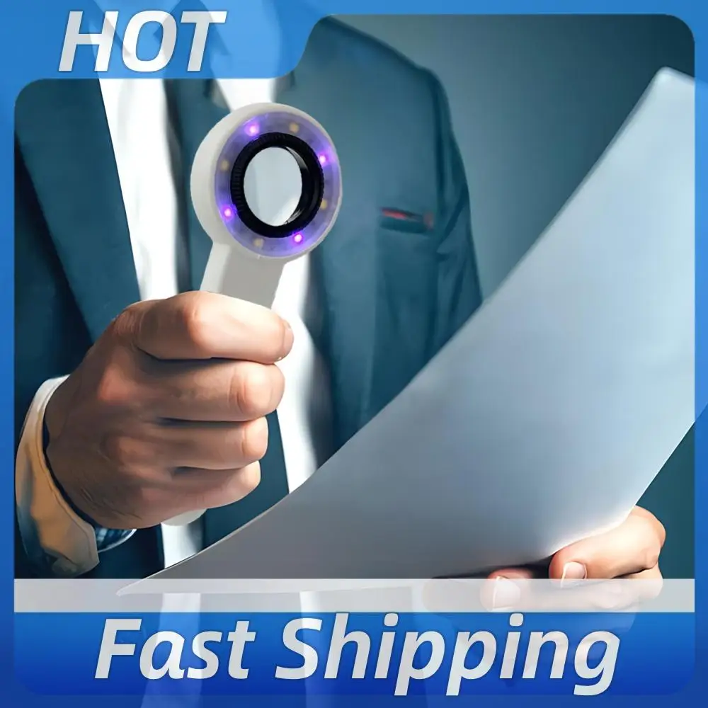 

60X Handheld Magnifier Rechargeable Illuminated Magnifying Glass Wear Resist Lighting Book Magnifier for Seniors Reading Repair