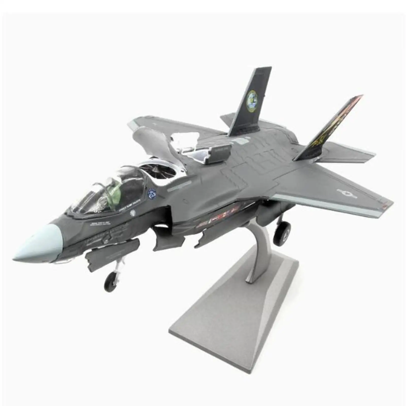 

1/72 Scale F35 B Fighter Jet Model Ornament with Display Stand Diecast Plane Model for Bedroom Living Room Cafe Bookshelf Office