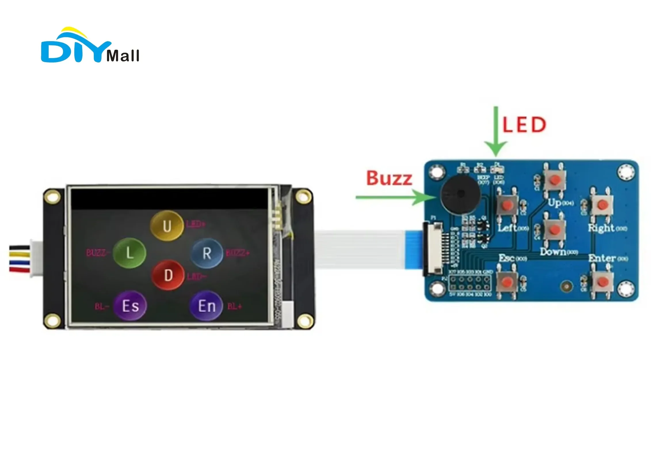 Плата расширения ввода-вывода для 2,4–7,0 дюймов улучшенного HMI Nextion USART интеллектуального модуля ЖК-дисплея с переключателем зуммера