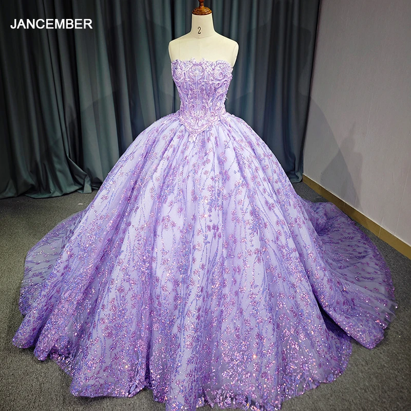 

Jancember Elegant Brand New Quinceanera Dresses 2024 Ball Gown Sleeveless Court Train vestido 15 años quinceañera DY6731