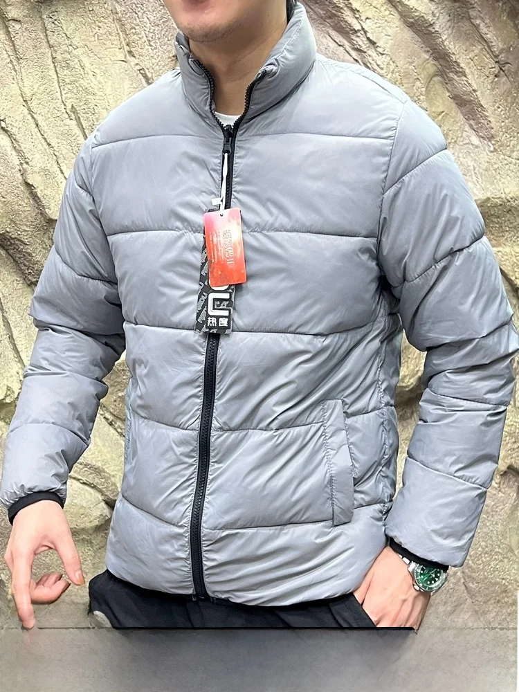 

Легкий водонепроницаемый хлопковый мужской воротник-стойка, теплый ветрозащитный средний слой, повседневная подставка-стойка Long Sve