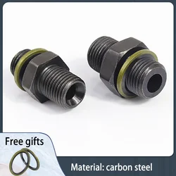 Accesorios hidráulicos, rosca métrica M10, M12, M14, M16, M18, M20, rosca macho recta, juntas de tubería de aceite de alta presión