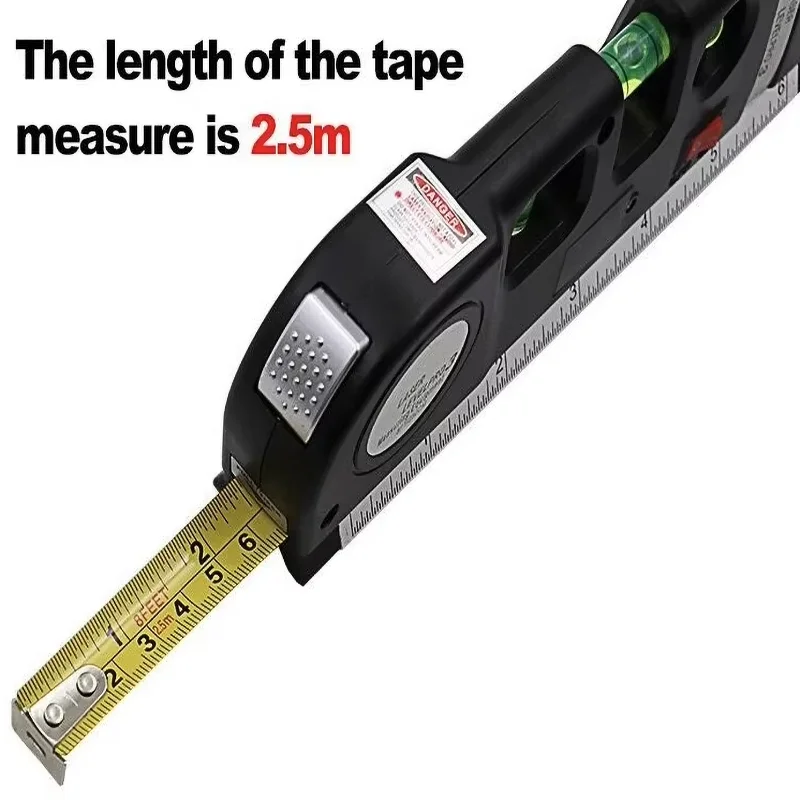Laser Level Line Tool Multipurpose Laser Level Kit Standard Cross Line Lase 8 Feet Measure Tape Ruler With Metal Tripod Stand