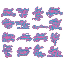 Words Metal Cutting Dies is Applicable To DIY Album Scrapbook 3D Greeting Card Decoration Happy Birthday Thank You For 2022 New