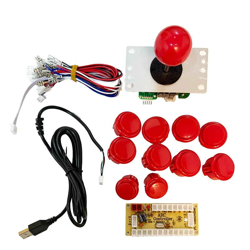 Wholesale DIY Arcade Kit with Sanwa 8-Way Joystick LED Push Buttons and Zero Delay USB Controller for Raspberry Pi PC Fighting S