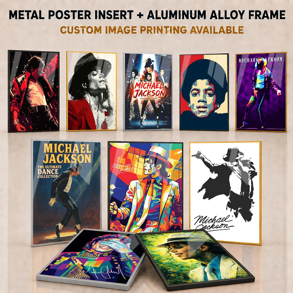 Michael Jackson Metal Posters With Aluminum Alloy Frame Customized Photo Music Inspired Wall Art For Listening Room And Bedroom