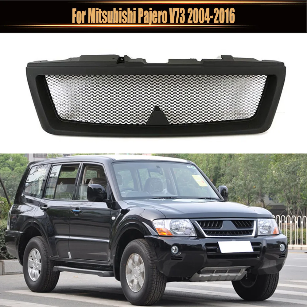 

Front Grille Cover Car Racing Grills Mesh Mask With Letter Grill Modified Bumper Grilles For Mitsubishi Pajero V73 2004-2016