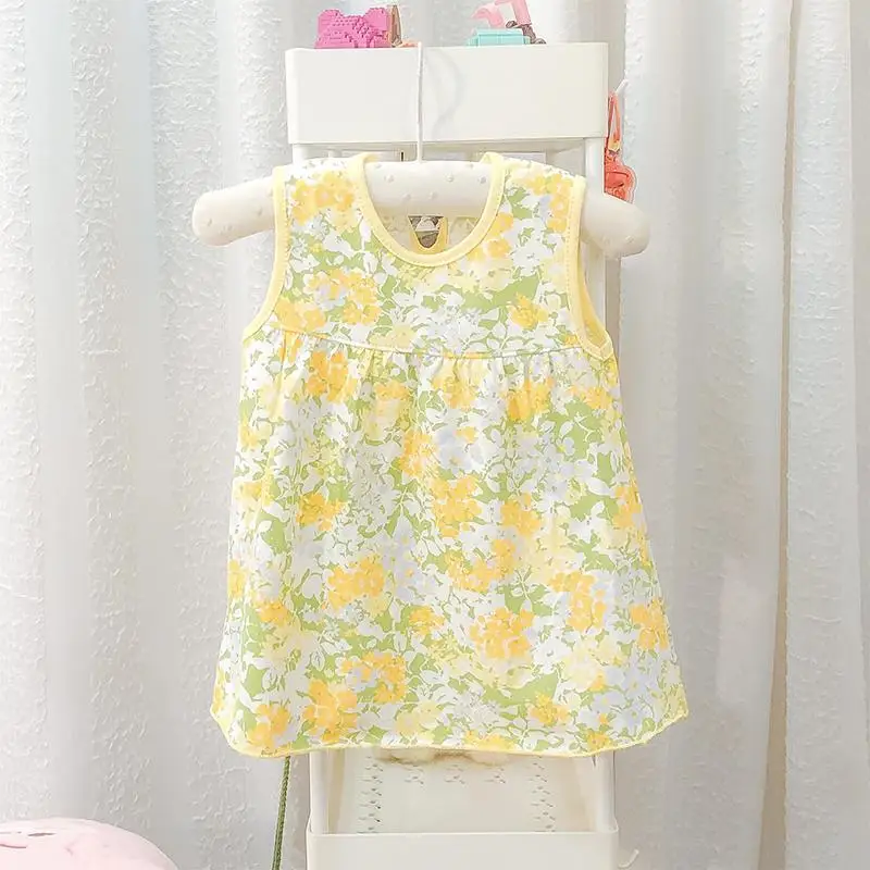 0-24 Months Baby Girl Cotton Sleeveless Dress Soft A-Line Outfit for Infants Summer Comfort Clothing