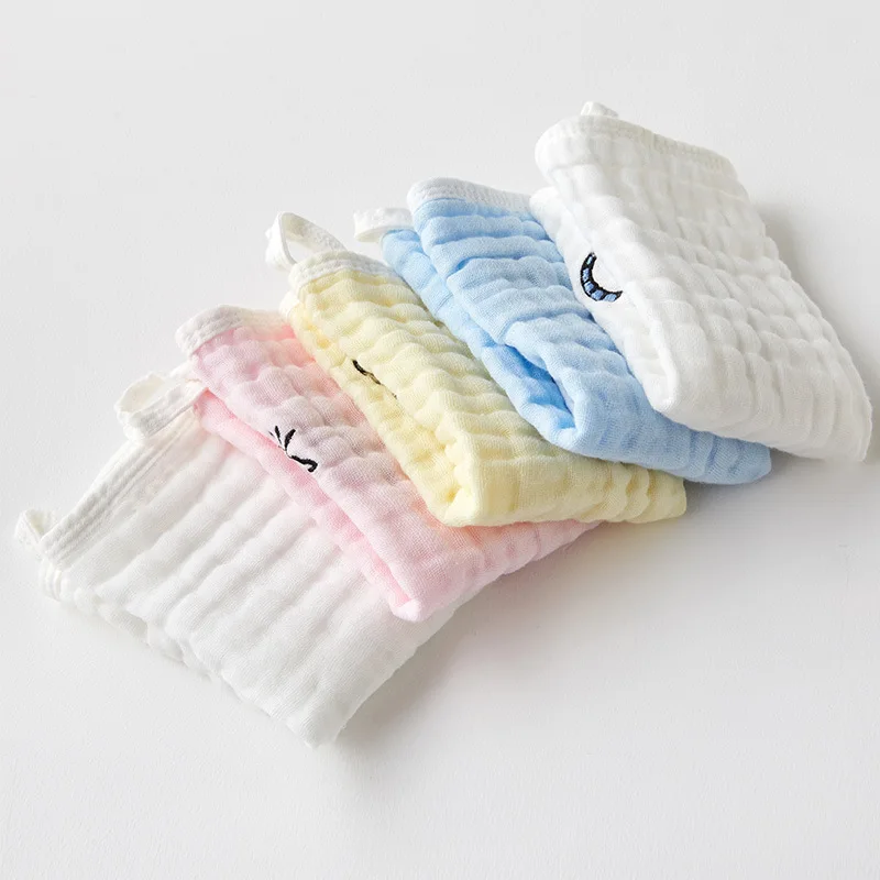 Cotton 6 Layers Breathable Super Soft And Absorbent 5 Pack Muslin Burp Cloths Sets for Baby